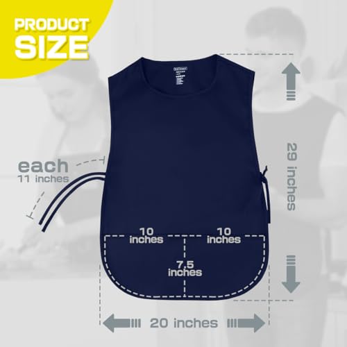 ROTANET Cobbler Apron for Women with Pockets, Waterproof Art Smock Aprons - color: Navy Blue