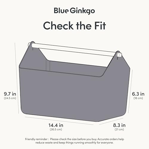 BLUE GINKGO Storage Basket, Large 10.5L, Grey, Made in Korea - color: GREY, size: Large