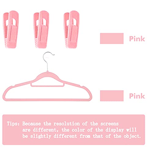 Velvet Hangers Clips for Thin Hangers(20 Pcs, Blush)