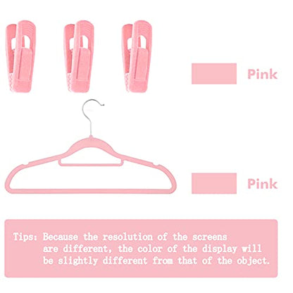Velvet Hangers Clips for Thin Hangers(20 Pcs, Blush)