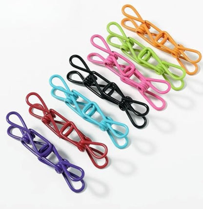 10 Pack Heavy Duty Chip Clips, Colorful PVC-Coated Metal Bag & Clothes Clips, Windproof Utility Holders for Kitchen, Laundry & Office