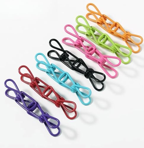 10 Pack Heavy Duty Chip Clips, Colorful PVC-Coated Metal Bag & Clothes Clips, Windproof Utility Holders for Kitchen, Laundry & Office