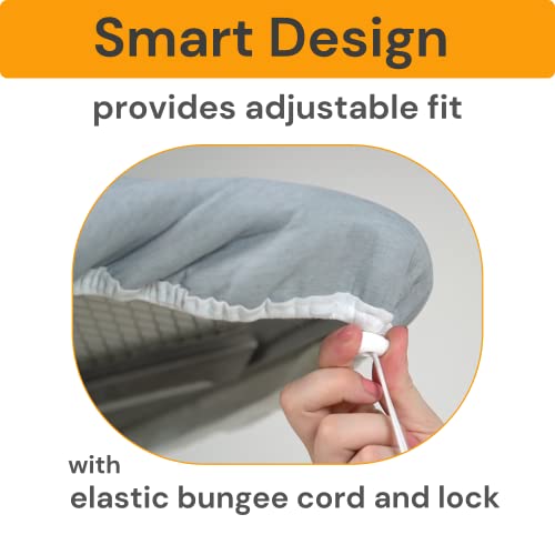 SAVUK Ironing Board Cover and Pad Standard Size Silicone Coated 4 Layers 15x54 inch Extra Heavy Duty Thick Padding, Heat Reflective, Non Stick Scorch and Stain Resistant - color: Silver