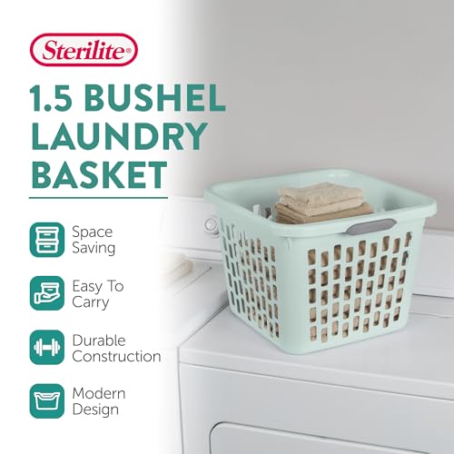 Sterilite Laundry Basket, Plastic Clothes Hamper, 6 Pack - color: 1.5 Bushel - Mint, size: 6 Pack