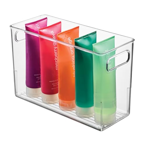 iDesign Slim Clear Plastic Bathroom Storage Bin, Tall Narrow - style: Pack of 1