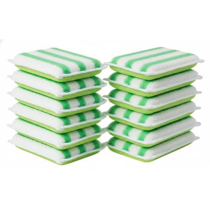 Scrub Sponges for Dishes, Non-Scratch Scrubbing Sponges for Kitchen - Dual-Sided Scouring Pads for Heavy Duty Cleaning - Sustainable Cellulose & Durable Fiber (12Pack)