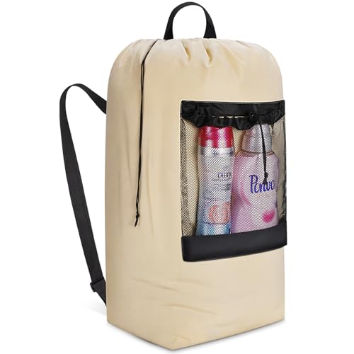 Lifewit Laundry Bag Backpack Travel, 105L, Khaki - color: Khaki, size: 105L