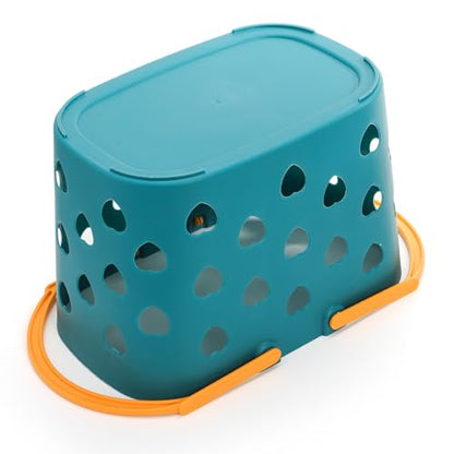 Peohud 4 Pack Portable Shower Caddy Basket, Plastic Storage Basket with Handle, Caddy Organizer Bin for Bathroom, College Dorm, Pantry, Kitchen