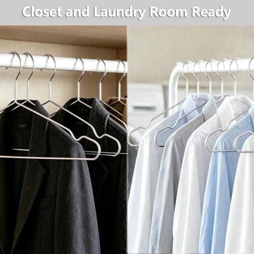 Stainless Steel Hangers, 40 Pack, 16.5 Inch, 15 lb Capacity - size: 40pack