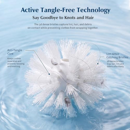 6Pcs Reusable Laundry Balls Anti-Tangle Washing Machine Balls with Bristles - color: 6pcs