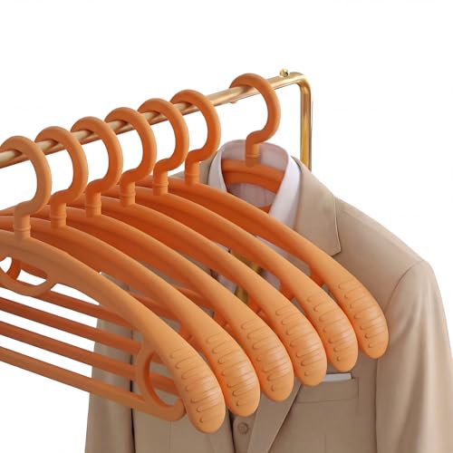 Plastic Clothes Hanger, Extra Thick Plastic Wide Shoulder Adult 360 Degrees Rotate Slip Resistant Standard Clothing Hanger Ideal for Everyday Use Orange 10 Pack - color: Orange 1.3inch Width
