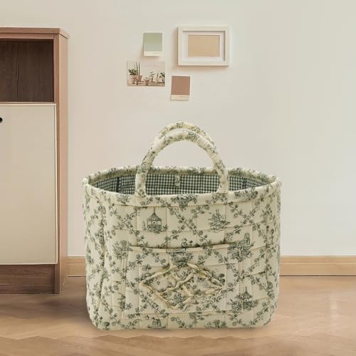 Boho Fabric Storage Basket, Large Capacity Laundry Basket, 12.2'' x 10.23'' x 10.23'' Collapsible Laundry Hamper with Easy Carry Handles (B Multi-Color 3, L) - color: B Multi-Color 3