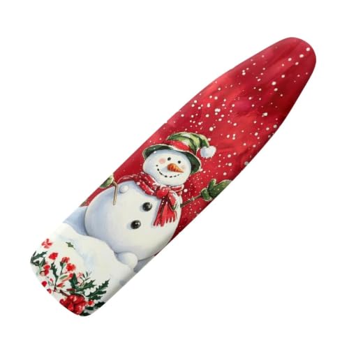Christmas Ironing Board Cover Kawaii Snowman Ironing Board Covers with Padding Standard Size 15x54 inch Iron Accessories with Elastic Edge Xmas Decor - color: Christmas Kawaii Snowman