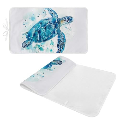 Ironing Mat Thickened Ironing Blanket Sea Turtle Portable Heat Resistant Ironing Pad for Washer,Dryer,Table Top,Countertop,Small Ironing Board - color: Sea Turtle