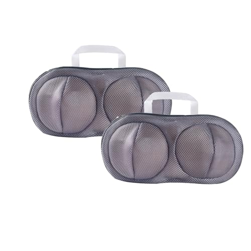 2Pcs Bra Mesh Laundry Bags for Delicates with Premium Zipper Bra Washing Bag for Laundry，Lingerie Bags for Washing Delicates underwear,integrated washing and care - color: Gray-2PCS