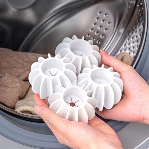 10 Pcs Reusable Laundry Scrubbing Balls - Tangle-Free Washer Balls for Effective Washing and Cleaner Clothes,White - color: White