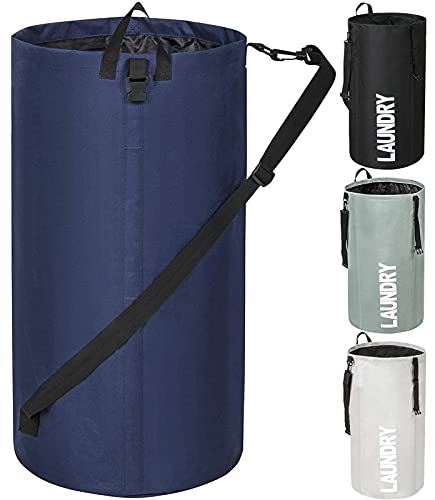 Chrislley 106L Collapsible Laundry Basket, Laundry Backpack, Laundry Bag - color: dark blue