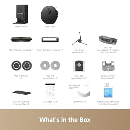 dreame L60 Ultra FE Robot Vacuum and Mop, 212°F (100°C) Mop Self-Cleaning - color: Black, size: L60 Ultra FE