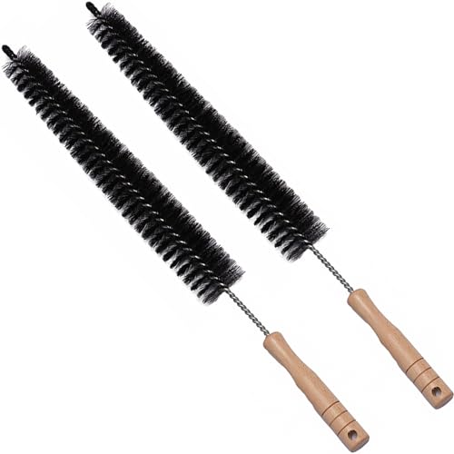 Radiator Brush, 17" Flexible Radiator Cleaner, Wooden Handle, 2-Pack