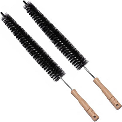 Radiator Brush, 17" Flexible Radiator Cleaner, Wooden Handle, 2-Pack