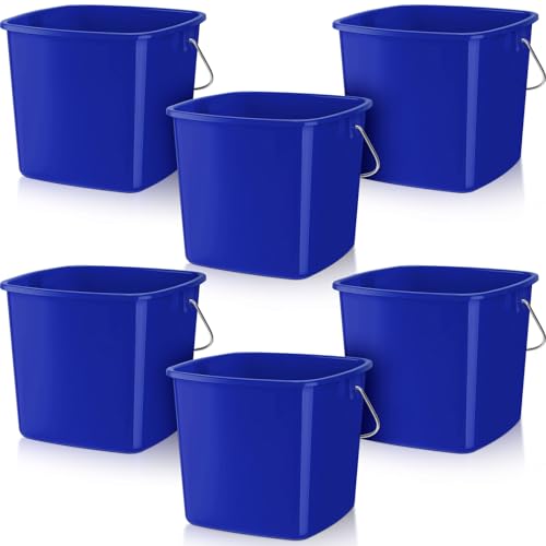 Zhehao 6 Pcs 3 Quart Small Sanitizer Cleaning Bucket, Dark Blue - color: Dark Blue