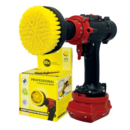 Premium Drill Brush Professional – Medium-Soft 4 in Yellow | Scratch-Free Cleaning Brush for Tile, Grout, Bathtub, Shower, Fibreglass and Ceramic Surfaces - color: Yellow, size: 4in
