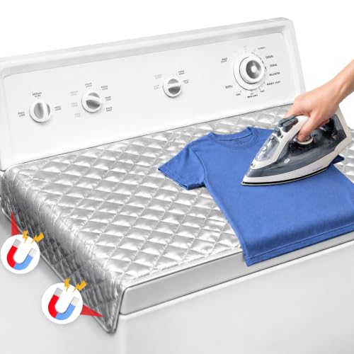 Betus Magnetic Ironing Mat - 33x17.5 in Foldable Double Sided Portable Ironing Pad, Heat Resistant Quilted Ironing Blanket Board for Washer, Dryer, Tabletop, Office, RV Travel and Small Spaces