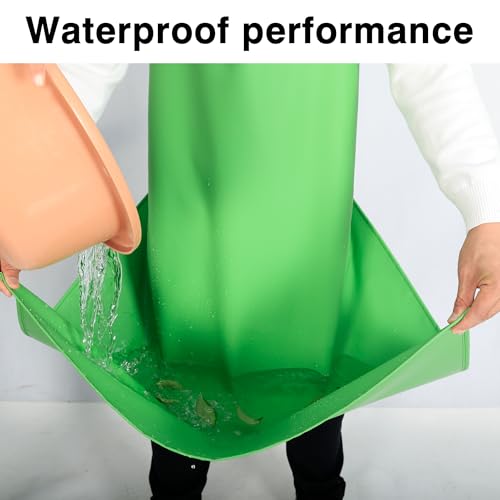 Heavy Duty Waterproof Apron,PVC, Adjustable Cross Strap,Chemical Resistant, for Butchering, Dishwashing, Food Factory - color: Green