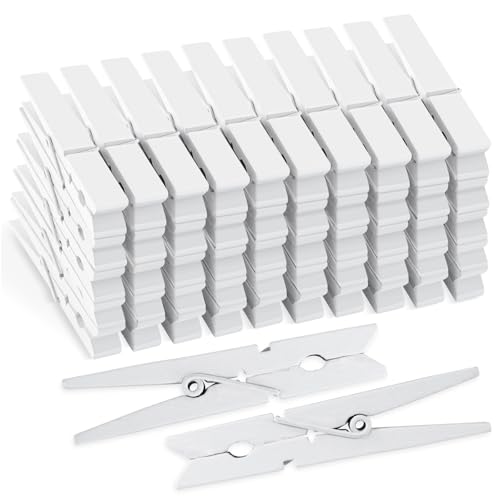 50Pcs White Wooden Clothespins, 2.9 inch Clothes Pins for Crafts, Natural Laundry Hanging Clips, DIY Cheer Pin - color: 50pcs- White