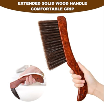 Hand Broom Soft Bristles Duster with Solid Wood Handle Quick Dusting Brush for Sofa Bed Furniture Musical Instruments (Rosewood) - color: Rosewood