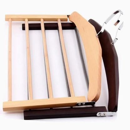 4 Tier Wooden Pants Hanger, Multi Layer Trouser Hanger, Solid Wood, with 360 Swivel Hook, Space Saving Closet Organizer for Jeans, Slacks and Scarves (Vintage)