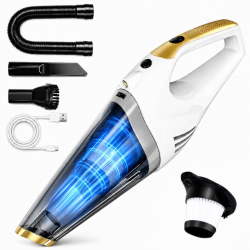 Handheld Vacuum Cordless, Rechargeable Portable Car Vacuum with LED Light