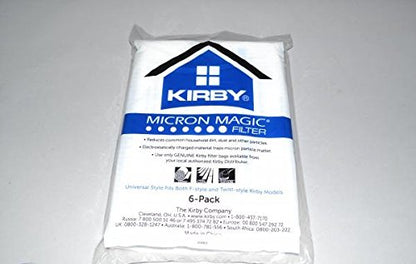 Kirby 204811 Filter Bag Six Pack Micron Magic HEPA (6 Bags Plus 2 Belts) - size: 6 Bags Plus 2 Belts