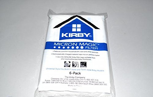 Kirby 204811 Filter Bag Six Pack Micron Magic HEPA (6 Bags Plus 2 Belts) - size: 6 Bags Plus 2 Belts