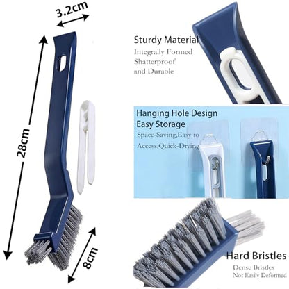 Stiff Bristle Brush, 2 Pack – Hard Bristle Crevice Cleaning Brush for Toilet Rim, Tile Grout, Groove, Corner, Gap, Home, Bathroom, Shower, Small Spaces