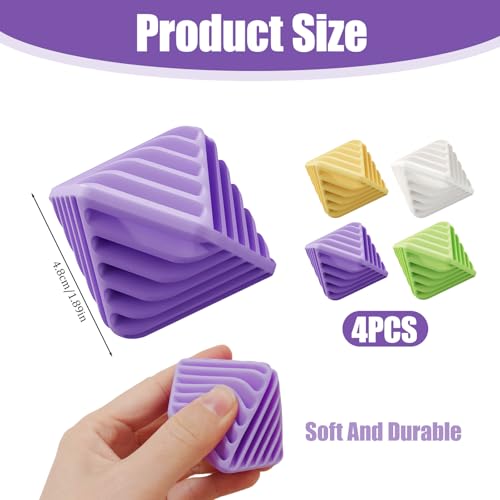 4 Pack Reusable Laundry Anti Static Balls，Cube Agitator Balls - color: Yellow, Purple, Green, White