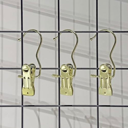 Hangers Clips,Stainless Hooks for Closet Hooks,Heavy Duty Clothespins Laundry Hanging Hooks,Travel Portable Clothes,Boot Tall Towel Hats Socks Pants and Bras (30, Gold) - color: Gold