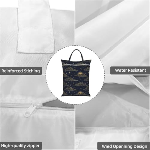 Sun Star Moon Travel Laundry Bag Washable Dirty Clothes Bag for Gym - color: Beautiful Sun Stars Moon