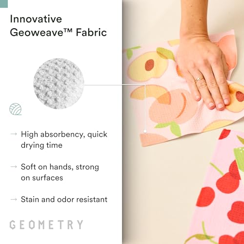 GEOMETRY Kitchen Dish Cloths - Spring & Summer Collection - Premium Dishcloths with Geoweave - Absorbent & Fast Drying Kitchen Towels - Sweet Spring, 10" x 10" - 3-Pieces - color: Sweet Spring, size: 10" x 10" (3 Pack)