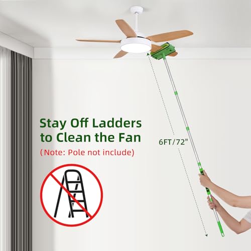 Ceiling Fan Cleaner Duster Replacement Head Compatible with Unger Telescopic Extension Pole Fan Blade Cleaning Tool Reusable Pads for Cleaning Ceiling Fan, Baseboard, Blind, Molding, Cobweb