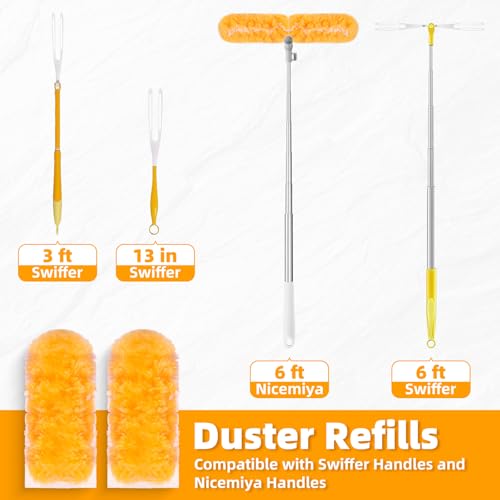 6 ft Extendable Duster Kit with 20 Refills for Swiffer Duster - color: 20 Orange Refills + Extended Handle