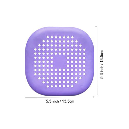 2 Pieces Shower Drain Hair Catcher Bathtub Stopper Home Drain Protectors Drain Cover with Sucker Water Trap Sink Cover for Bathroom Bathtub and Kitchen (Purple, Purple) - color: Purple,purple