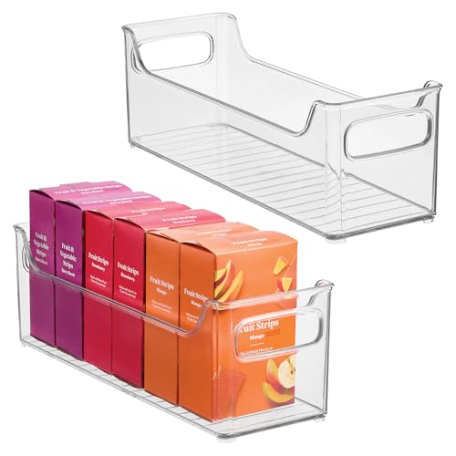 iDesign Stackable Plastic Pantry Bin with Handles, Set of 2, Clear - size: 14.5" x 5" x 5", Set of 2, style: Pack of 2