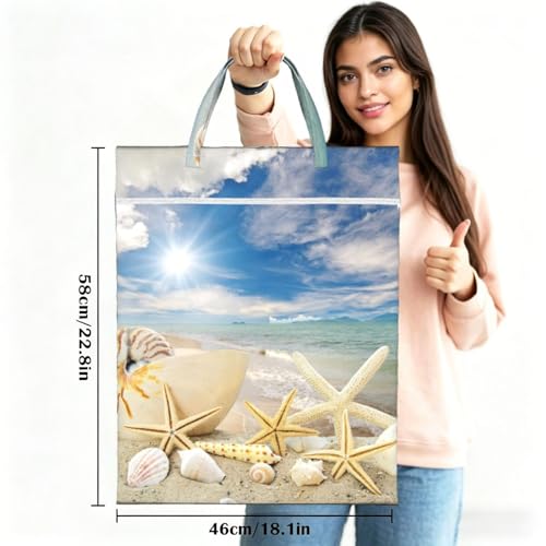 Sea Shells Star Fish Ocean Beach Tide Pool Travel Laundry Bags Cloth Diaper Wet Bags Handle Washable Dirty Clothes Bags Wet Dry Bag Suitcase Gym Swimming Pool College Dorm Wet Bag - color: 1 PC15, size: One Size