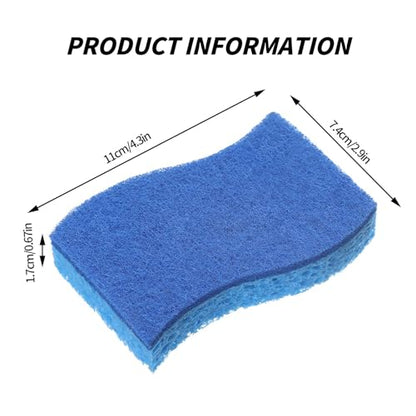 6-Pack Non-Scratch Kitchen Sponges – Durable Dish Sponges for Dishes, Pots, and Pans, Perfect for Cleaning Stainless Steel, Dishwashing, and More, Blue & Blue - color: Blue&blue