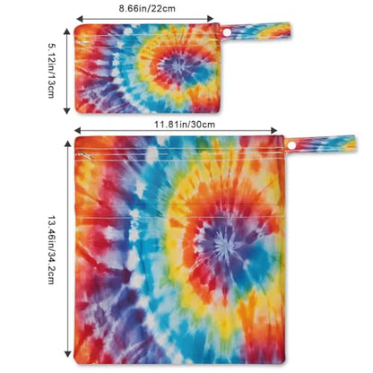 Pardick Wet Bag 2Pcs Wet Dry Bag Waterproof Travel Laundry Bags Tie Dye Swimsuit Bags Storage Cloth Diaper Bathing Suit 0rganizer for Beach,Pool - color: Tie Dye
