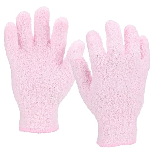 M METERXITY Dusting Gloves, Reusable Washable Mittens for House/Plants/Cars/Blinds Dusting, Leaf Cleaning Glove Mittens - color: Pink, size: 6.5 x 9.5 cm