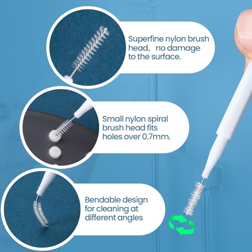 10 Pcs Shower Head Cleaning Brush, Shower Head Cleaner Tool with Cap, Multifunctional Shower Head Cleaning Brushes for Household Bathroom - White Style 2 - color: White, Style 2