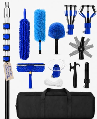 26 FT Light Bulb Changer for High Ceilings with Telescoping Extension Pole - color: Blue, size: 20 FT