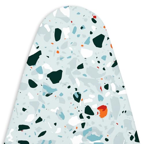 Encasa XO Ironing Board Cover and Pad, 54"x15" Large, 4mm Felt - color: Terrazzo Mint, size: Large